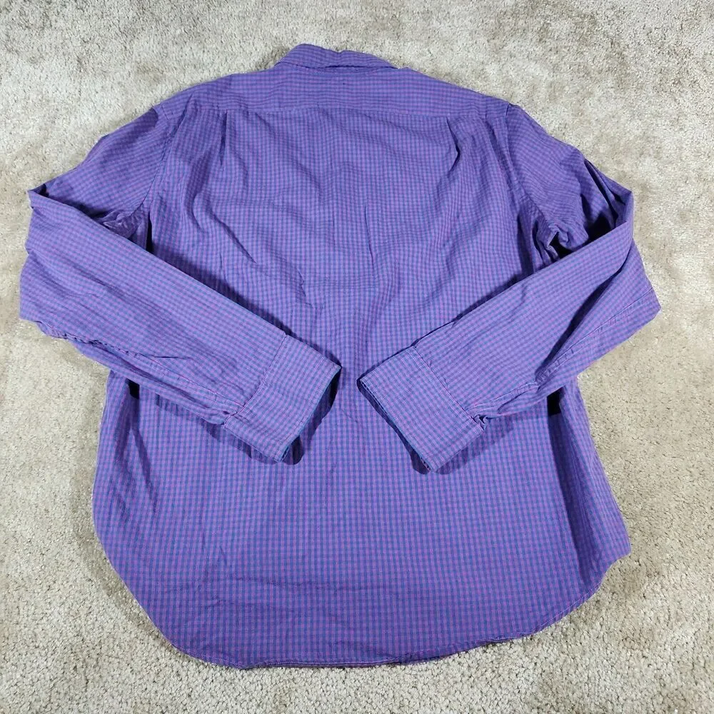 J. Crew Shirt Men's Sz L Pink Blue Long Sleeve Preppy Button-Up Slim Fit